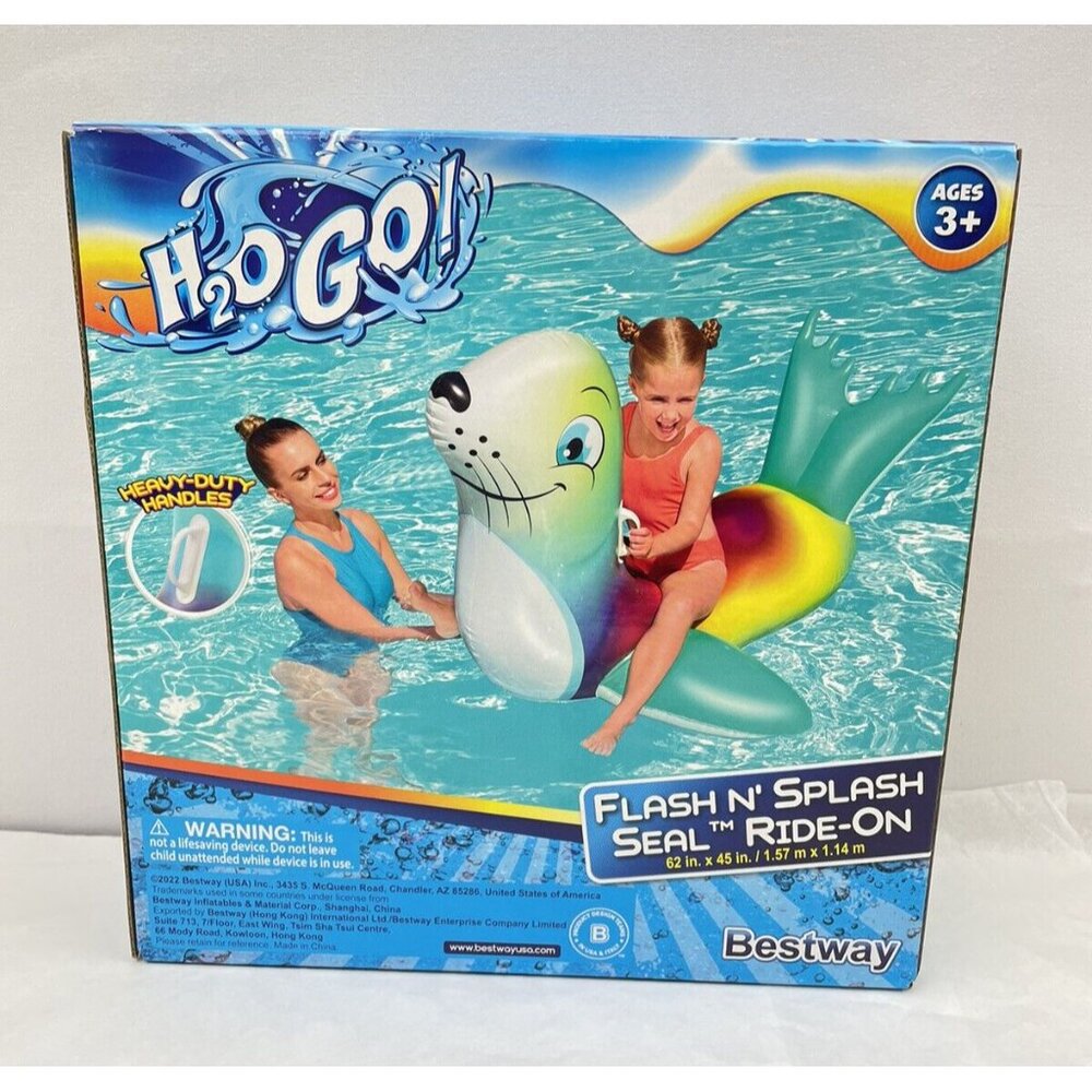 H2O Go Flash N Splash Seal 62”x45" Pool Float